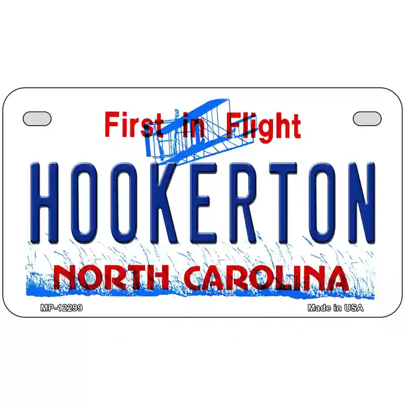 North Carolina Hookerton Novelty Metal License Plate 7" x 4" (MP)