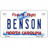 North Carolina Benson Novelty Metal License Plate 7" x 4" (MP)