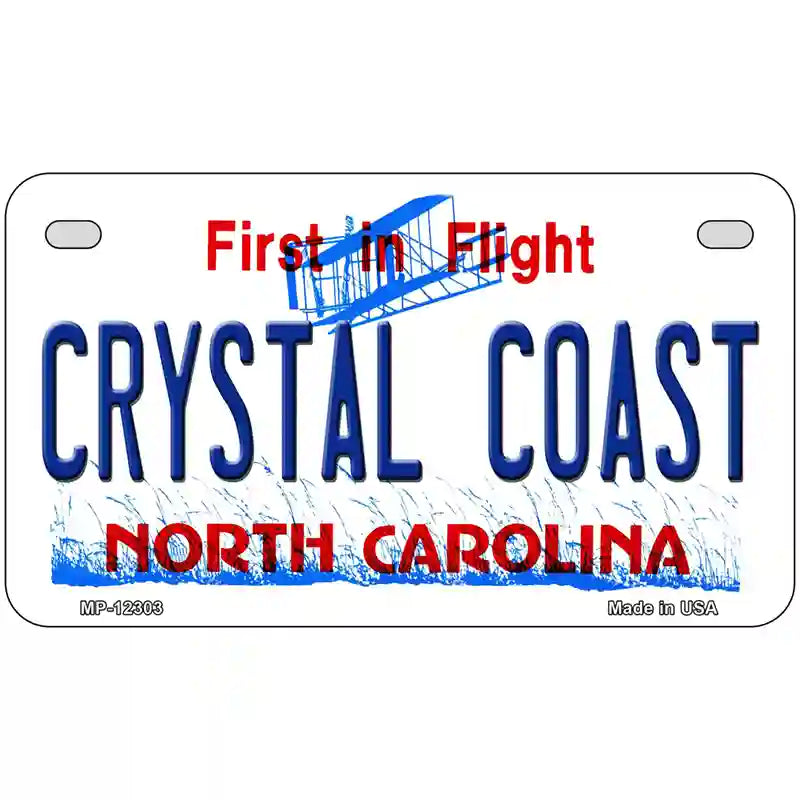 North Carolina Crystal Coast Novelty Metal License Plate 7" x 4" (MP)