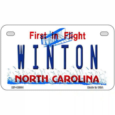 North Carolina Winton Novelty Metal License Plate 7" x 4" (MP)