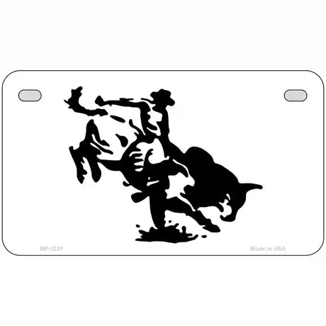 Bull Rider Novelty Metal License Plate 7" x 4" (MP)