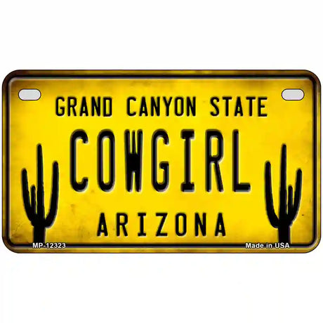 Arizona Cowgirl Novelty Metal License Plate 7" x 4" (MP)