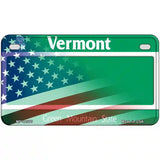 Vermont with American Flag Novelty Metal License Plate 7" x 4" (MP)