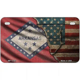 Arkansas/American Flag Novelty Metal License Plate 7" x 4" (MP)