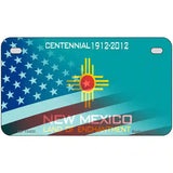 New Mexico with American Flag Novelty Metal License Plate LP-12430 7" x 4" (MP)