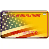 New Mexico Yellow Plate American Flag Novelty Metal License Plate 7" x 4" (MP)