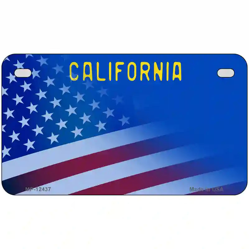 California with Blue California Plate Novelty Metal License Plate 7" x 4" (MP)