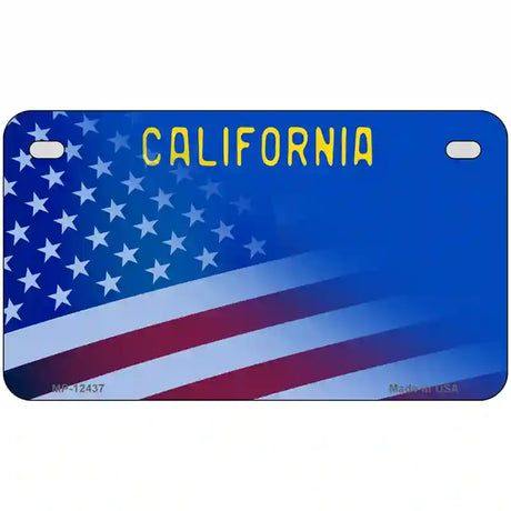 California with Blue California Plate Novelty Metal License Plate 7" x 4" (MP)