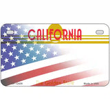 California with American Flag Novelty Metal License Plate LP-12439 7" x 4" (MP)