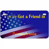 Pennsylvania with American Flag Novelty Metal License Plate LP-12448 7" x 4" (MP)