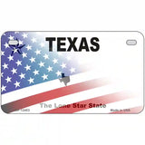 Texas with American Flag Novelty Metal License Plate LP-12453 7" x 4" (MP)