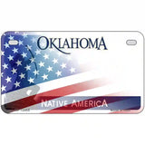 Oklahoma with American Flag Novelty Metal License Plate LP-12455 7" x 4" (MP)