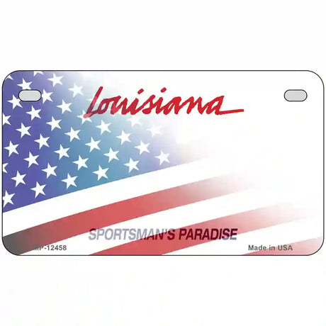 Louisiana Plate American Flag Novelty Metal License Plate 7" x 4" (MP)