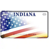 Indiana with American Flag Novelty Metal License Plate LP-12459 7" x 4" (MP)