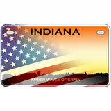 Indiana Amber Waves Plate American Flag Novelty Metal License Plate 7" x 4" (MP)