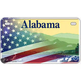 Alabama with American Flag Novelty Metal License Plate LP-12475 7" x 4" (MP)