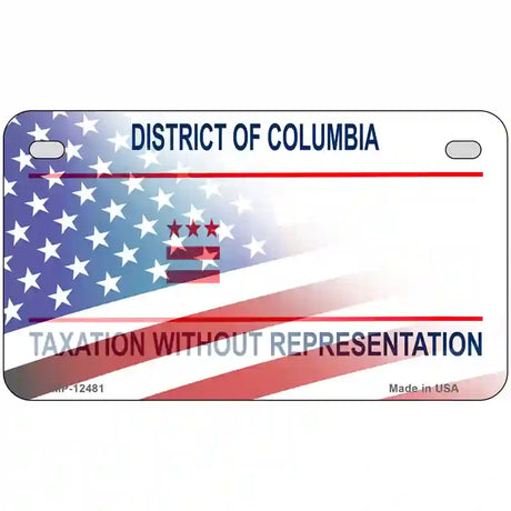 District of Columbia with American Flag Novelty Metal License Plate 7" x 4" (MP)