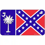 South Carolina Confederate Flag Novelty Metal License Plate 7" x 4" (MP)