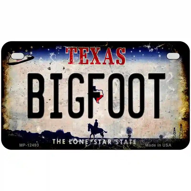 Bigfoot Texas Novelty Metal License Plate 7" x 4" (MP)