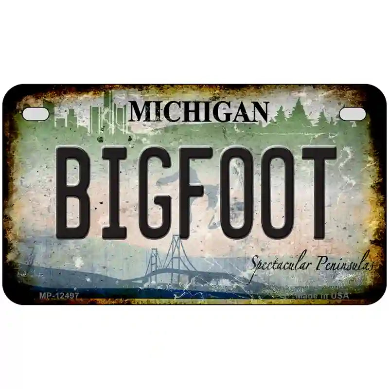 Bigfoot Michigan Novelty Metal License Plate 7" x 4" (MP)