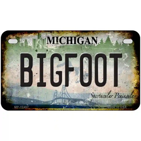 Bigfoot Michigan Novelty Metal License Plate 7" x 4" (MP)