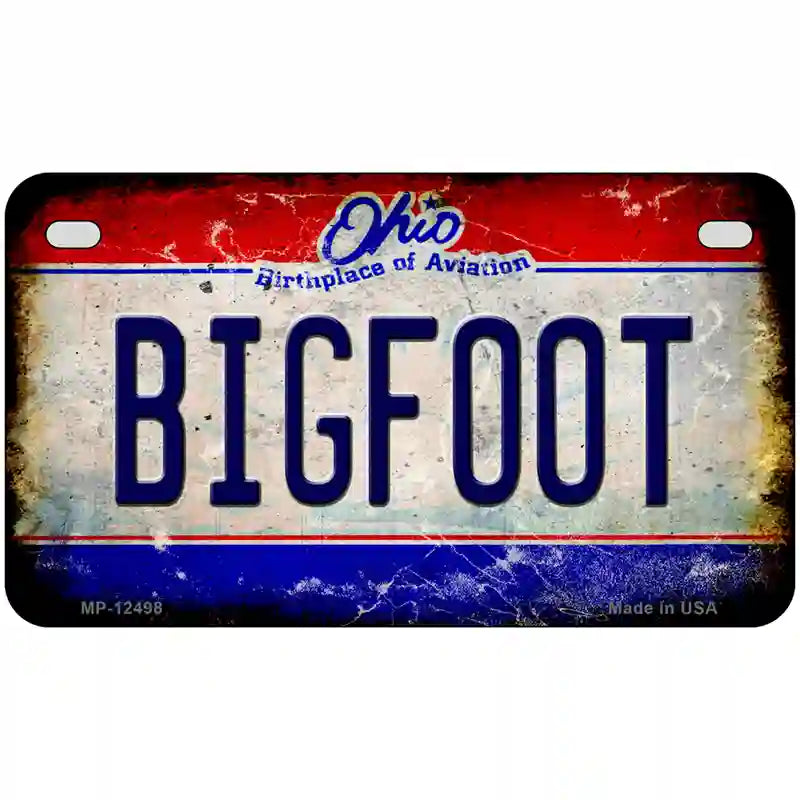 Bigfoot Ohio Novelty Metal License Plate 7" x 4" (MP)