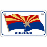 Arizona Waving Flag Novelty Metal License Plate 7" x 4" (MP)