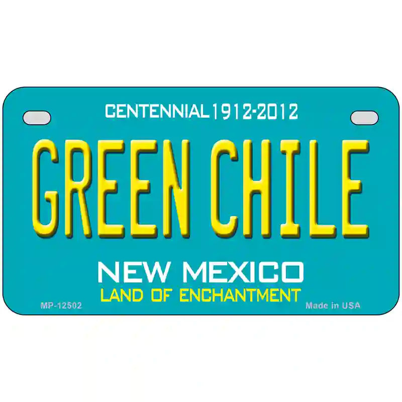 Green Chile New Mexico Green Novelty Metal License Plate 7" x 4" (MP)