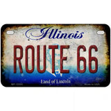 Route 66 Illinois Novelty Metal License Plate 7" x 4" (MP)