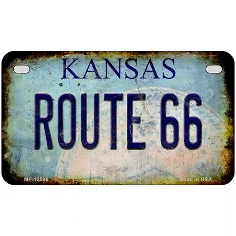 Route 66 Kansas Novelty Metal License Plate 7" x 4" (MP)