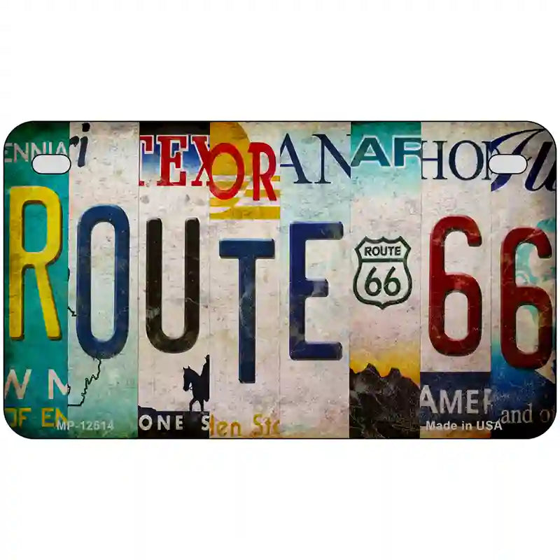 Route 66 Strip Novelty Metal License Plate 7" x 4" (MP)