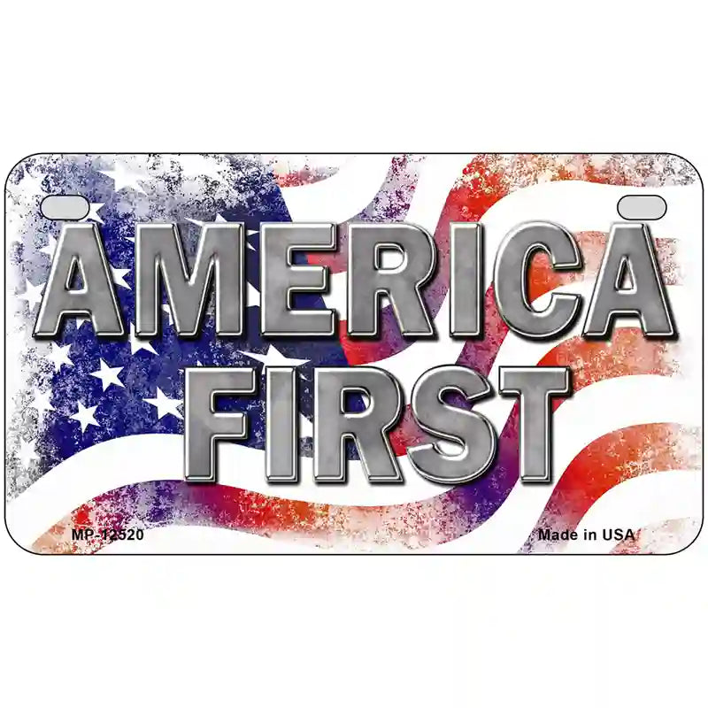 America First Novelty Metal License Plate 7" x 4" (MP)