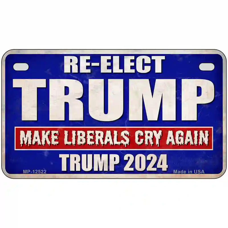 Re-Elect Trump 2024 Novelty Metal License Plate LP-12522