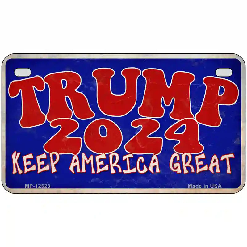 Trump 2024 Keep America Great Novelty Metal License Plate 7" x 4" (MP)