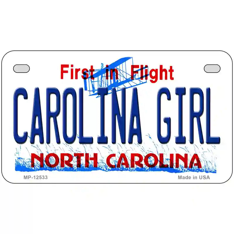 Carolina Girl North Carolina Novelty Metal License Plate 7" x 4" (MP)