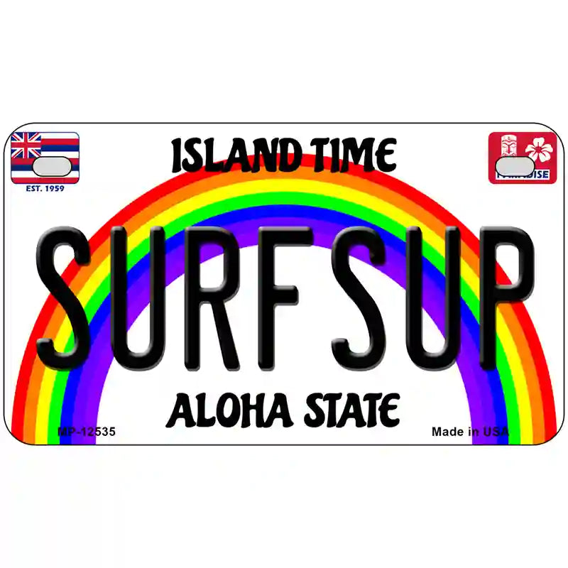 Surfsup Hawaii Novelty Metal License Plate 7" x 4" (MP)