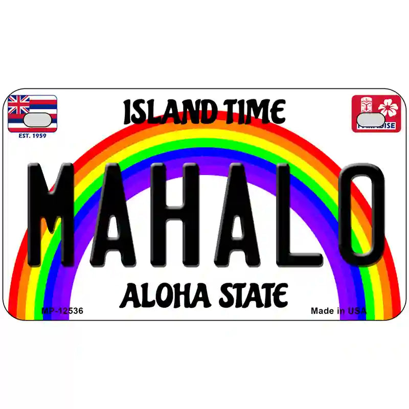 Mahalo Hawaii Novelty Metal License Plate 7" x 4" (MP)