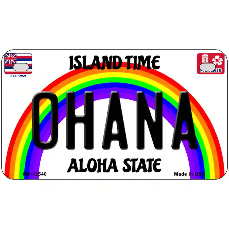 Ohana Hawaii Novelty Metal License Plate 7" x 4" (MP)