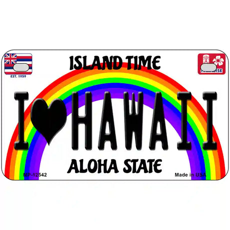 I Love Hawaii Novelty Metal License Plate 7" x 4" (MP)