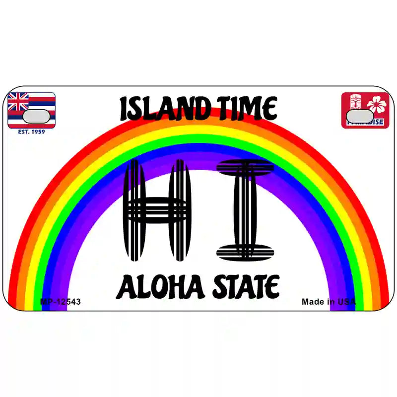 Hawaii Surfboard Novelty Metal License Plate 7" x 4" (MP)