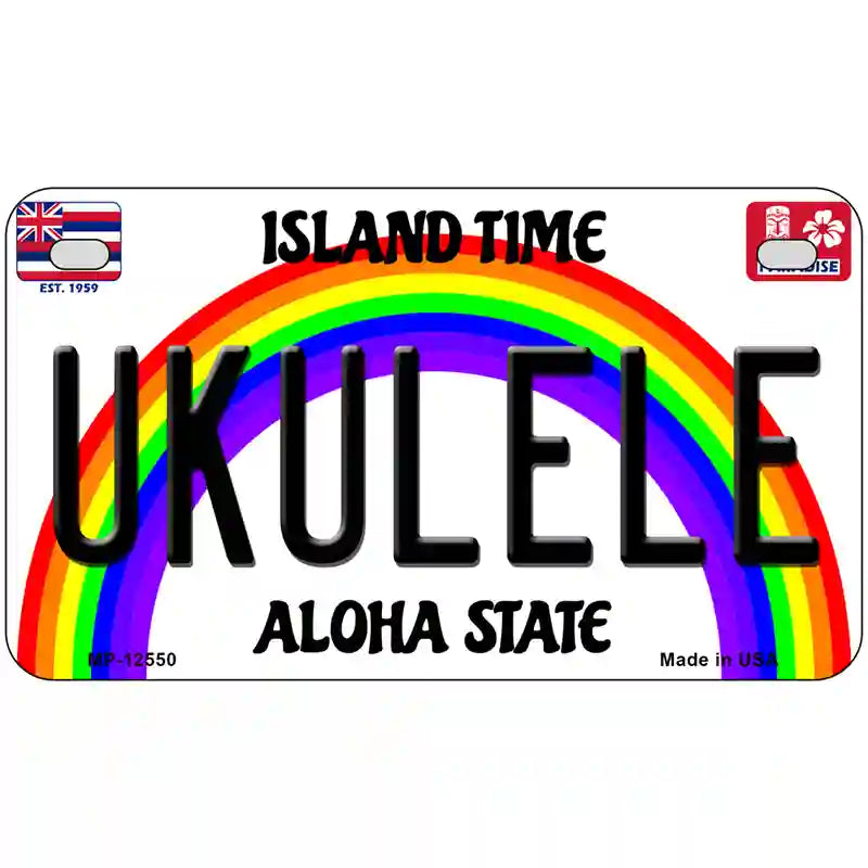 Ukulele Hawaii Novelty Metal License Plate 7" x 4" (MP)