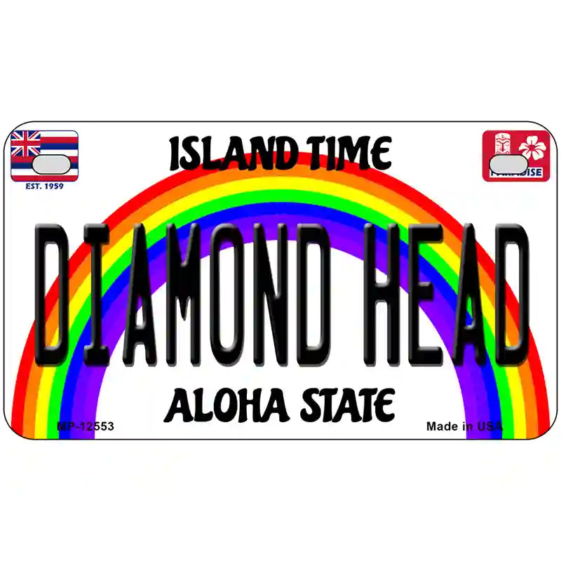 Diamond Head Hawaii Novelty Metal License Plate 7" x 4" (MP)