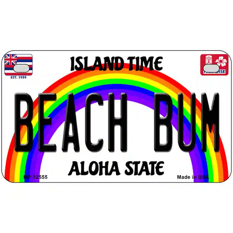 Beach Bum Hawaii Novelty Metal License Plate 7" x 4" (MP)