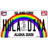 Hula Diva Hawaii Novelty Metal License Plate 7" x 4" (MP)