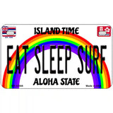 Eat Sleep Surf Hawaii Novelty Metal License Plate 7" x 4" (MP)