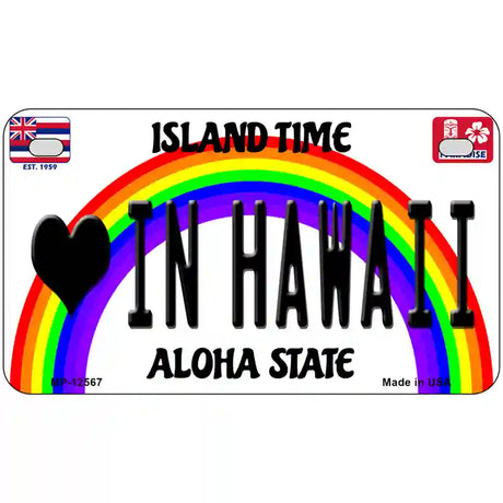 Love In Hawaii Novelty Metal License Plate 7" x 4" (MP)