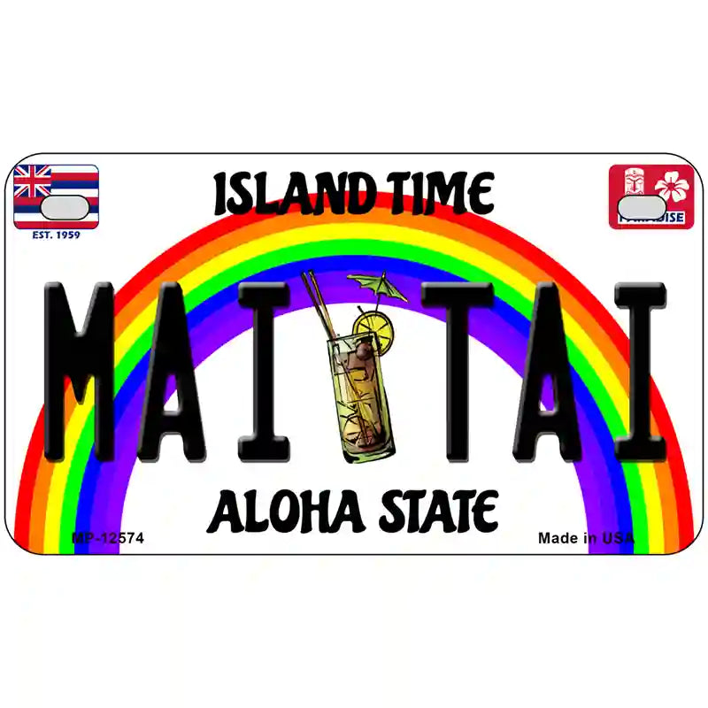 Mai Tai Hawaii Novelty Metal License Plate 7" x 4" (MP)