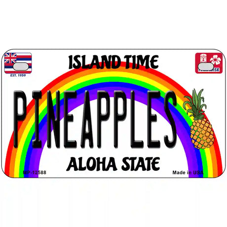 Pineapples Hawaii Novelty Metal License Plate 7" x 4" (MP)