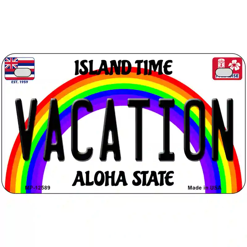 Vacation Hawaii Novelty Metal License Plate 7" x 4" (MP)