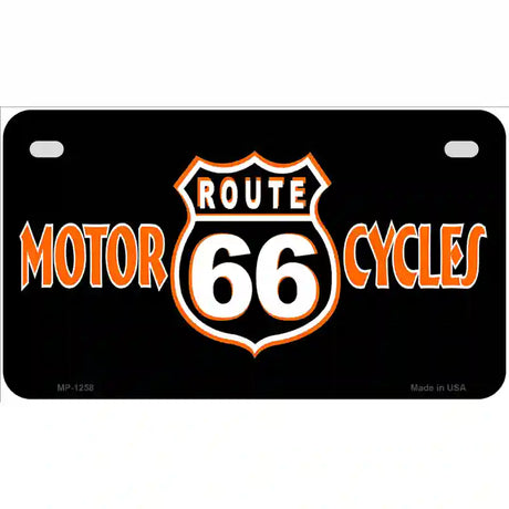 Route 66 Motorcycles Novelty Metal License Plate 7" x 4" (MP)